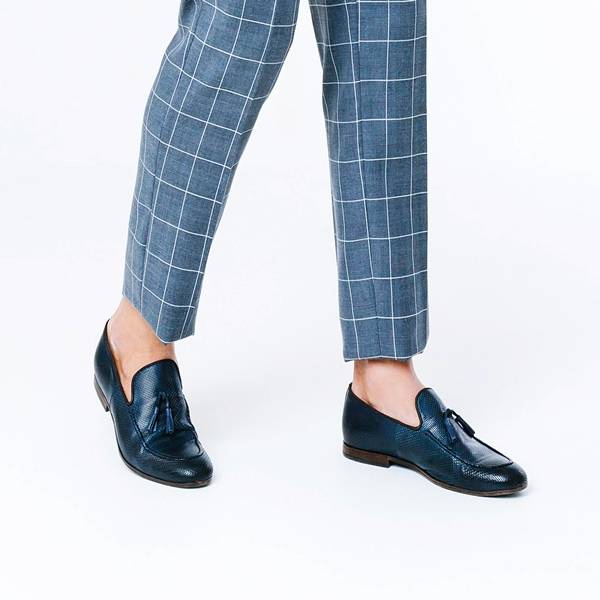 Granatowe mokasyny męskie