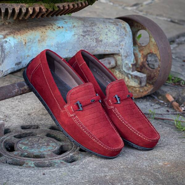 Bordowe mokasyny męskie TRENT