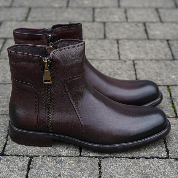 Brązowe trzewiki męskie AKIRA