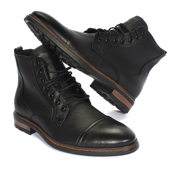 Czarne trzewiki męskie PINNY