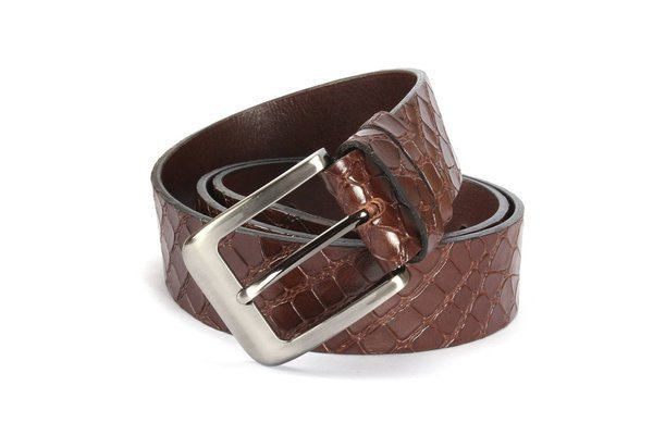 Skórzany brązowy pasek męski egzotyczny