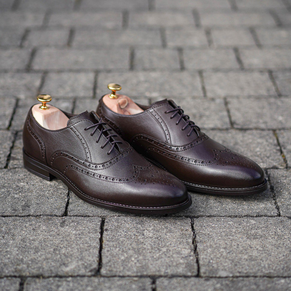 Brązowe półbuty wizytowe EZRA