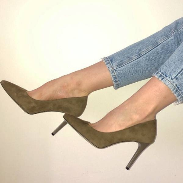 Oliwkowe czółenka STELLA