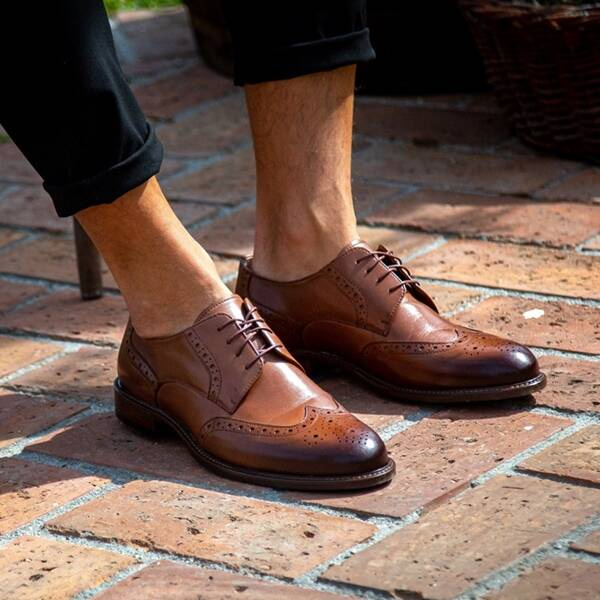 Brązowe półbuty wizytowe KIERAN