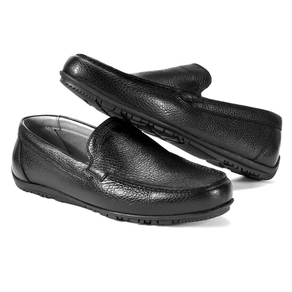 Czarne skórzane mokasyny TOBIASZ