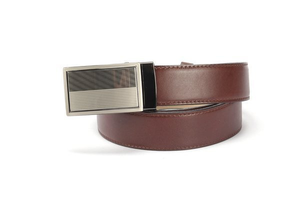 Skórzany ciemno-brązowy pasek męski
