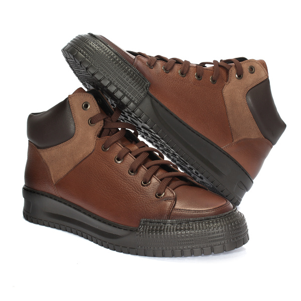 Brązowe trzewiki męskie 5408
