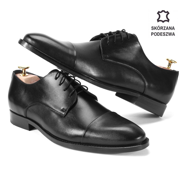 Czarne półbuty wizytowe ADRIANO