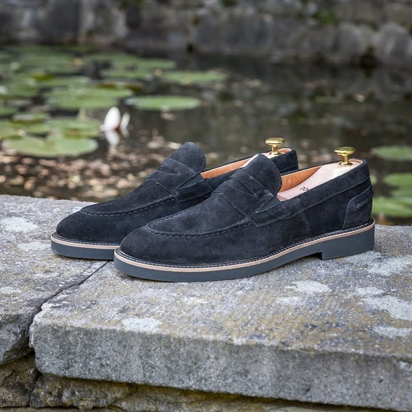 Czarne mokasyny męskie LUCA