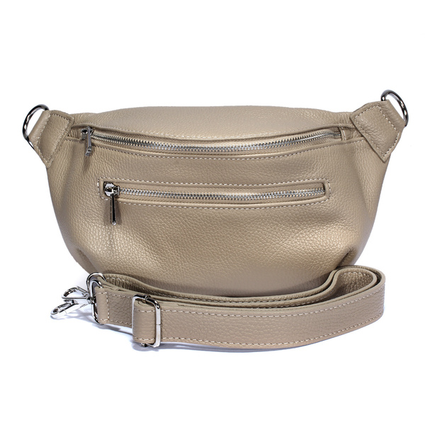 Beżowa skórzana nerka CATERINA