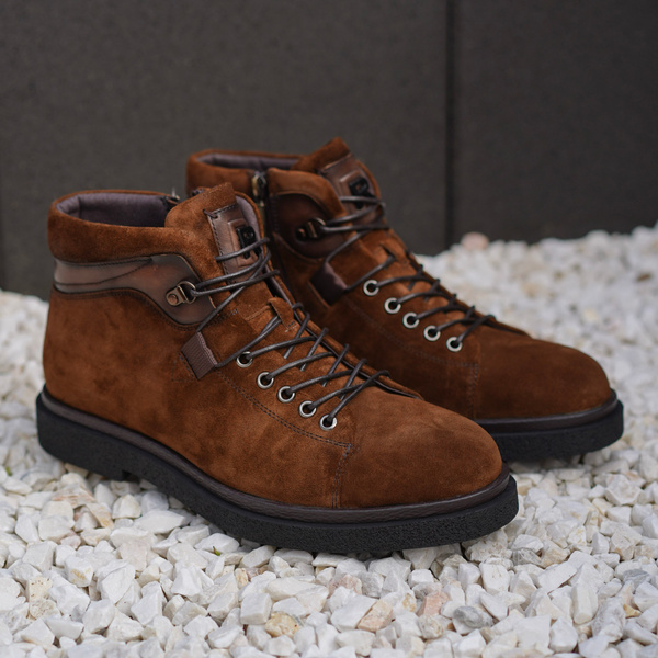 Brązowe trzewiki męskie ALONZO