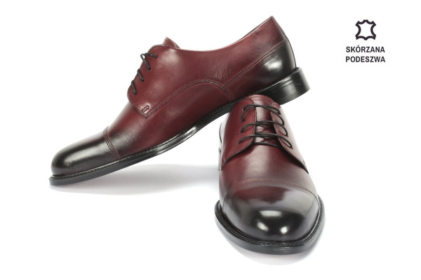 Bordowe półbuty wizytowe KRYSPIN