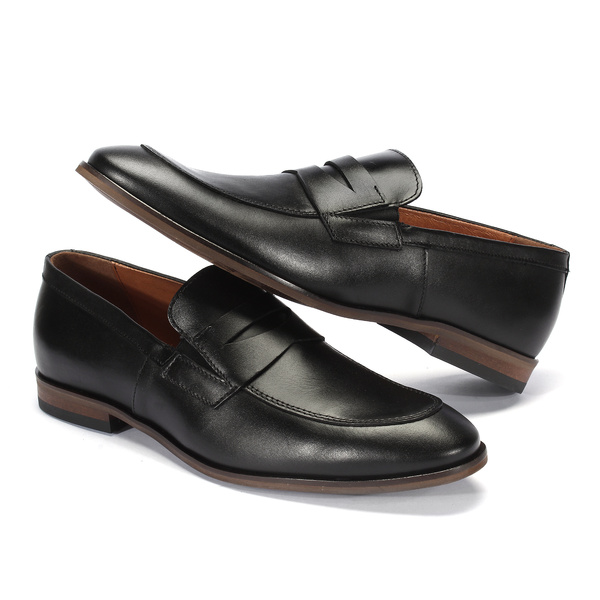 Czarne mokasyny męskie IWO