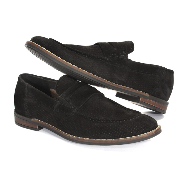 Czarne mokasyny męskie PATER