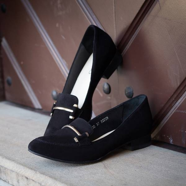 Czarne mokasyny KAMA