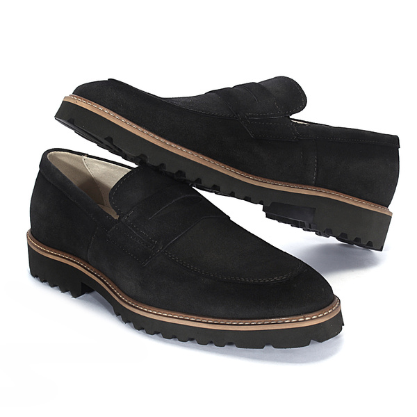 Czarne mokasyny męskie MUAZ