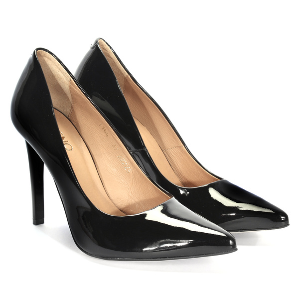 Czarne lakierowane czółenka MIRANDA