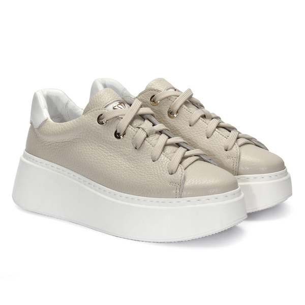 Beżowe sneakersy damskie ALICJA