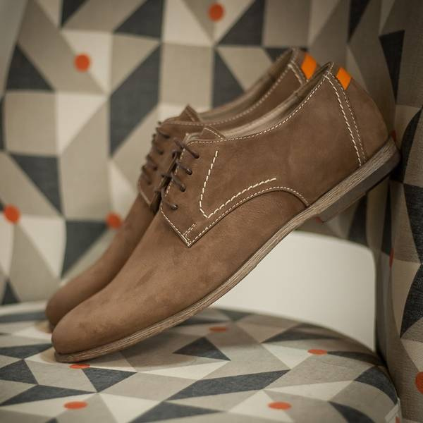 Brązowe półbuty welurowe 4565