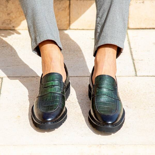 Zielone mokasyny męskie GABRIEL