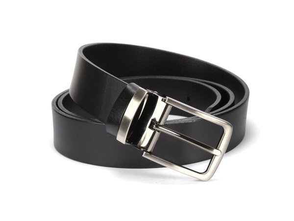 Skórzany czarny pasek męski