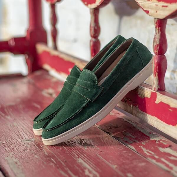 Zielone mokasyny męskie ENRIQUE