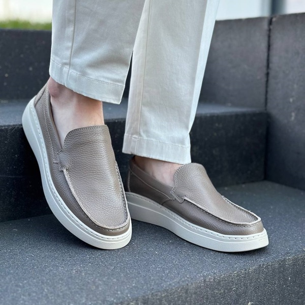 Beżowe mokasyny męskie KEVIN