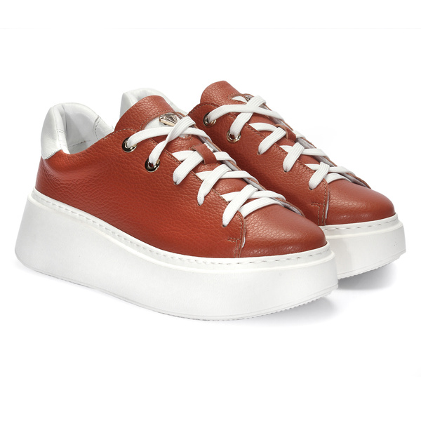 Pomarańczowe sneakersy damskie ALICJA