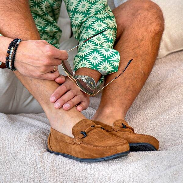 Brązowe mokasyny męskie TRENT