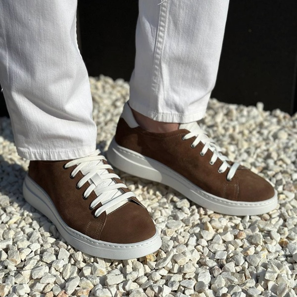 Brązowe sneakersy męskie WESLEY