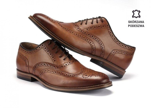 Jasnobrązowe brogsy 4271