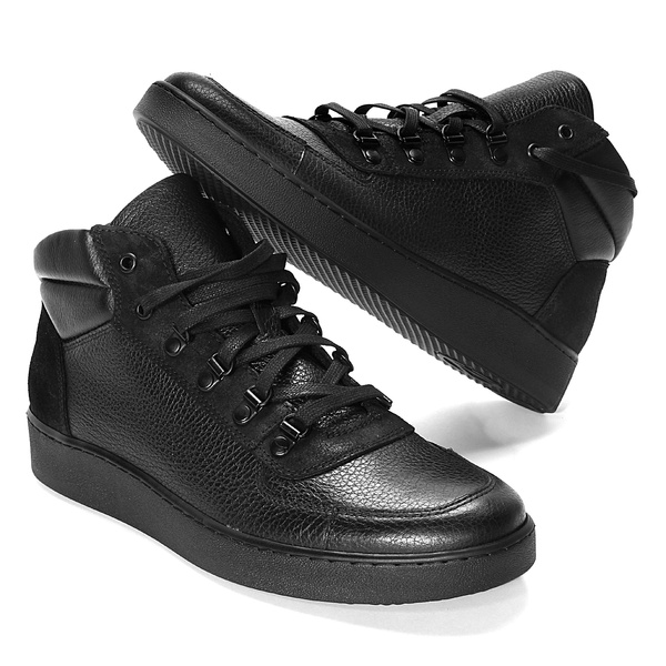 Czarne trzewiki męskie POIROT