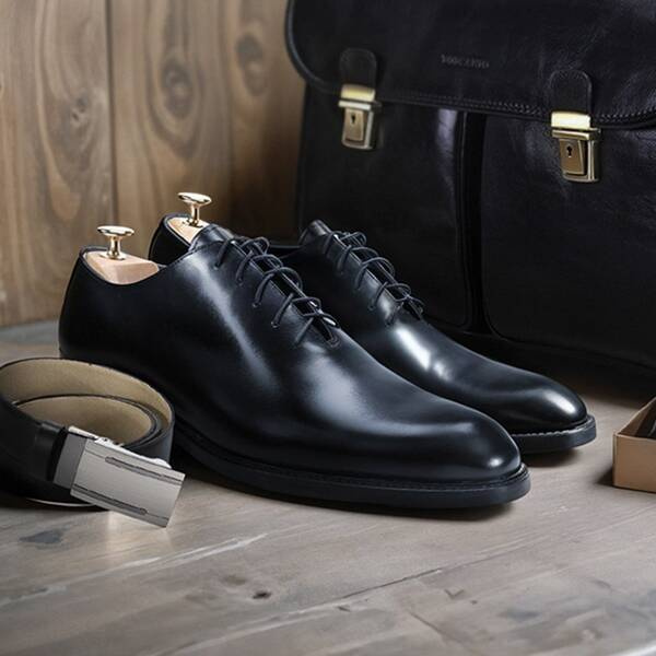 Czarne półbuty wizytowe ARIEL